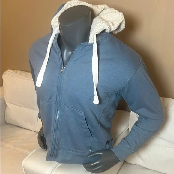 Eddie Bauer Men’s Blue Full Zip Up Jacket with Hoodie Size Small - Picture 3 of 12
